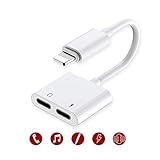 【unterstützt Musiksteuerung】: iPhone Kopfhörer Adapter unterstützt Musiksteuerung und Telefonsteuerung, wenn man ein iPhone Kopfhörer benutzt : 1) Siri starten, 2) Lautstärke +/-, 3)nächstes / vorheriges Lied überspringen, 4) Songs abspielen / pausieren, 5) Telefonanrufe annehmen / ablehnen.