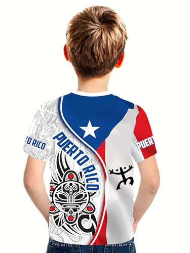 Men's Puerto Rico Flag T-Shirt 3D Frog Print Short Sleeve Shirt Novelty Casual Round Neck Top Unisex2