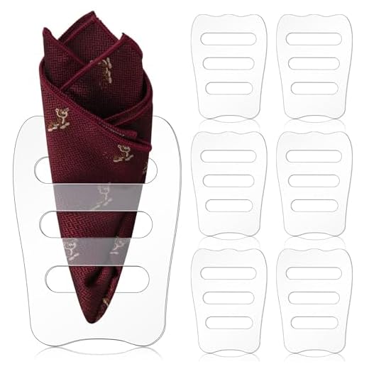 Blosssound 6 Pcs Clear Invisible Pocket Square Holder for Men Black Pocket Square Organizer Tux Accessories for Men Vests (Clear)