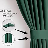 AmeliaHome Zasłona 140x245 cm zielona zaciemniająca na przelotkach Blackout