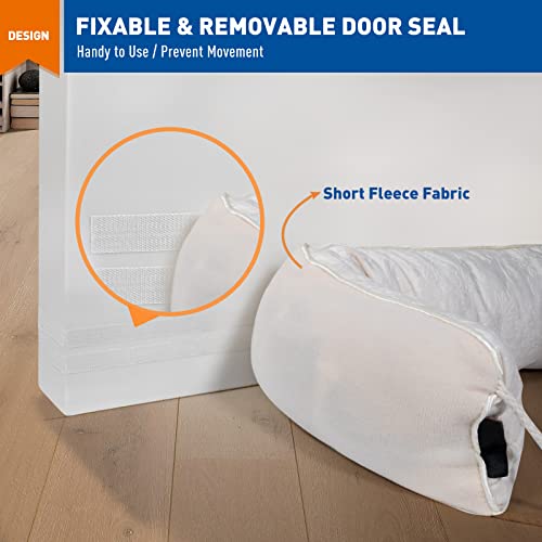 Magzo Door Draft Stopper 46 Inch, Flower Printed Under Door Draft Blocker Noise Stopper Wind Proof, Beige #TOP3