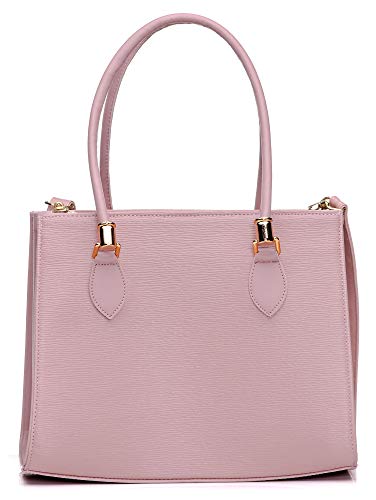Bolsa Feminina Dhaffy Rosa, Divisórias, Alça de Mão e Transversal cor:rosa;tamanho:G