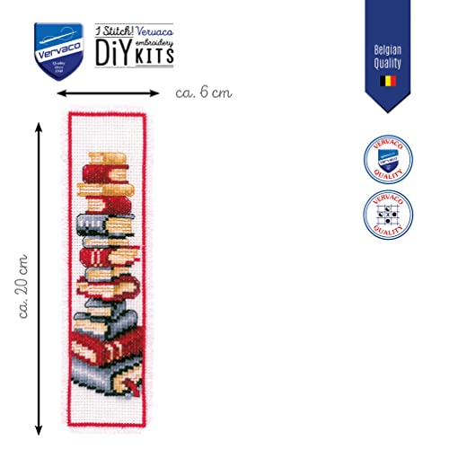 Image of Vervaco Cross Stitch Bookmark Book Lover 2.4 inch x 8 inch