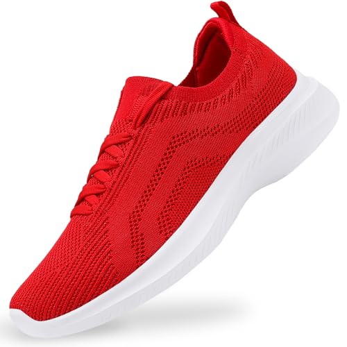 Santiro Damen-Tennisschuhe, bequem, leicht, Sneaker, Walking-Sportschuhe, Rot/Ausflug, einfarbig (Getaway Solids), 40 EU