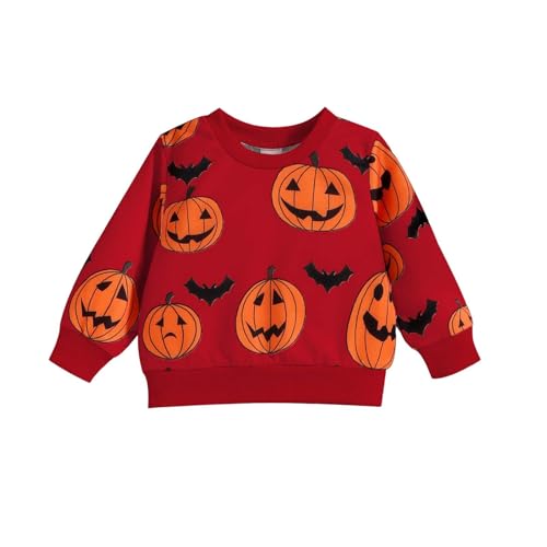 Toddler Baby Halloween Outfit Boy Girl Pumpkin Sweatshirt Crewneck Pullover Sweater Long Sleeve Shirt Fall Clothes2
