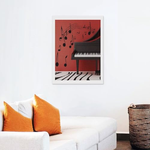 Pintura de diamante de piano con cuentas redondas para pared 7