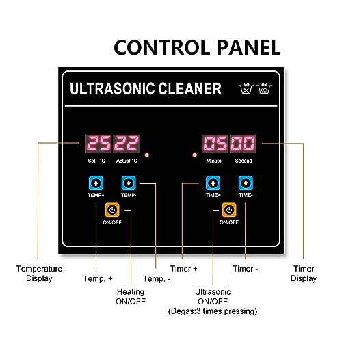 Limpiador ultrasónico con temporizador para eliminar suciedad difícil en joyas de 2L 6