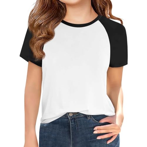 Teens Boys Short Sleeve Baseball Tee Shirt Toddler Girls Basic Color-Block Raglan Tops Kids Summer Casual Crewneck Blouses2