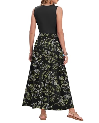 Image of AUSELILY Womens Maxi Dress Summer Sleeveless Wrap Long Dresses with Pockets | V-Neck Wrap Sleeveless Sundress, fits formal, casual, beach, vacation & daily wear