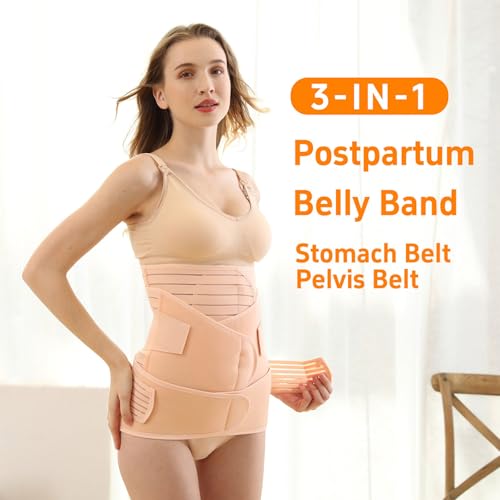 3 in 1 Postpartum Belly Band Post Partum for Women Abdominal Binder Surgery C Section Recovery Stomach Belly Wrap Belt2
