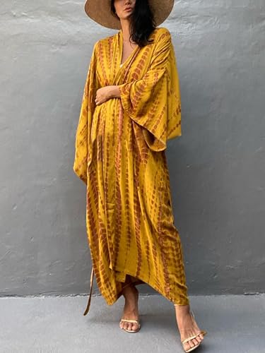 Image of Kaftan Dresses for Women Plus Size Summer Beach Dress with Print and Swim Cover Ups