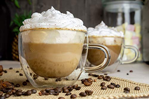 Thermogläser Sendez 4 Doppelwandige Cappuccino Tassen mit Henkel