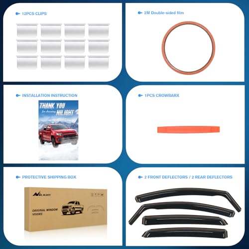 Image of Nilight Vent Window Visors for Ford Fusion 2013-2020, in-Channel, 4PCS