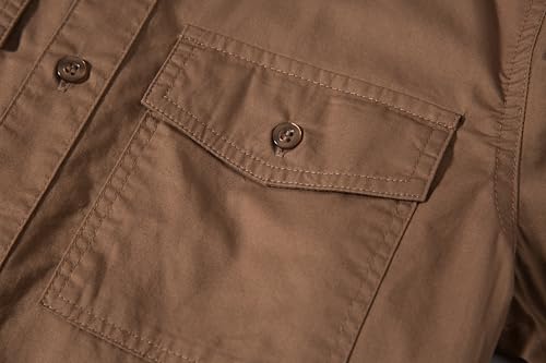 Tronjori Boys Long Sleeve Button Down Casual Woven Dress Shirt Uniform School with Two Pockets4