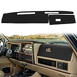 AKMOTOR Dash Cover Mat Custom Fit for Jeep Cherokee Comanche Wagoneer Limited Dashboard Pad Carpet Protector K186 (Black)