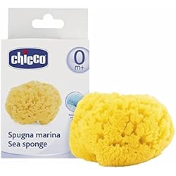 Chicco - Esponja de Baño Natural, Amarillo/Verde