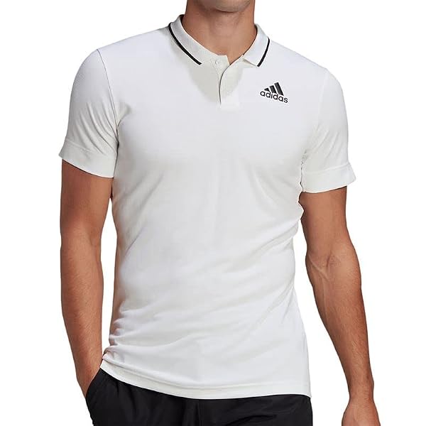 Adidas Mens Tennis Freelift Polo Shirt White Large by adidas - Image 2