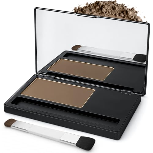 Premium Root Touch-Up Hair Color Powder for Women - Gray Coverage Hairline Concealer Light Brown - Built-in Applicator Brush - Long Lasting Sweat & Water Resistant Natural Quick Dry