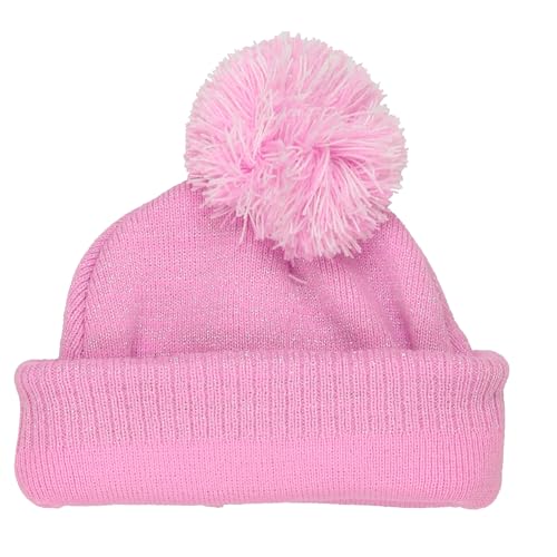 Barbie Logo Big Kids Girls Knit Hat and Gloves Set (Pink, One Size)3
