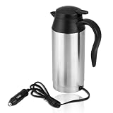 equlup Bollitore Elettrico per Auto da 750 ml, bollitore Elettrico per Acqua 12V Accendisigari in Acciaio Inossidabile Bollitore per Riscaldamento Tazza Thermos da Viaggio Elettrico