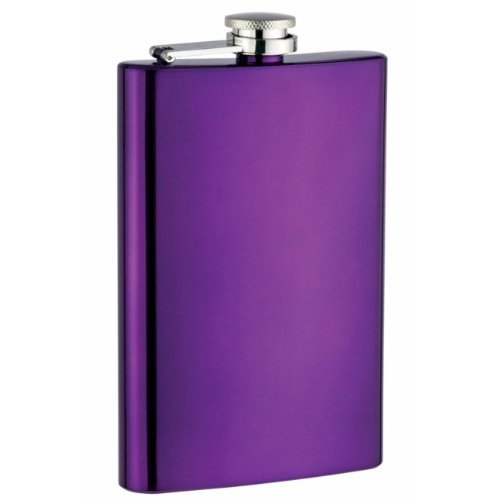 8oz Stainless Steel Hip Flask, Purple
