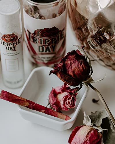 Trippie Day 10 Rose Cones Flower Petal Prerolled Cone Wraps | Natural Organic Rose Petal Handrolled Cones | 90Mm | (90Mm, 10) #TOP1