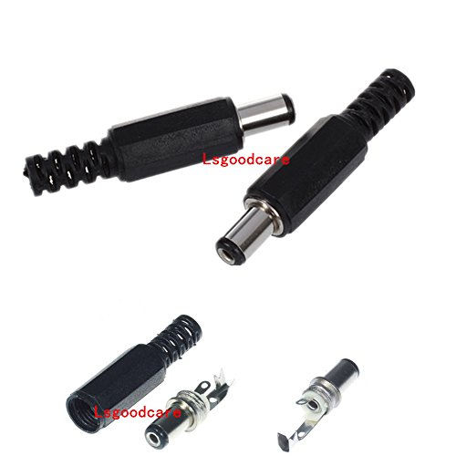 Lsgoodcare 40 piezas Conector DC 5.5MM x 2.1MM macho y hembra miniatura 2