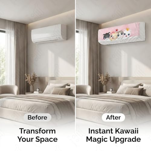 Image of Split AC Cover 1 ton, 1.5 ton to 2 Ton |Designer Digital Print Indoor AC Dust Cover | Stretchable Lycra Fabric | 38x12x9 Inch | Washable Polyester AC Indoor Unit Cover | Dust Dirt Resistant