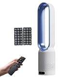 Ventilador Torre 1200 W función frío y Calor purificador sin aspas Almohadillas filtrado adicionales Viento Ajustable oscilación automática Temporizador 2 Horas Dormir Trabajar e