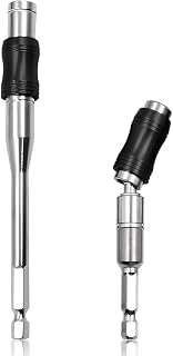 2Pcs Pivot Drill Bit Holder Set Chrome Vanadium Steel Tools 1/4 inch Hex Shank 88mm and 145mm Length Magnetic Pivot Drill Bit Holder Bendable in 20 Degrees Angle for Tight Spaces/Corners
