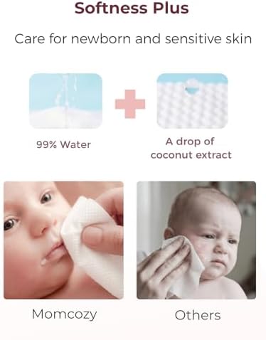 Momcozy Baby Wipes, Unscented & Hypoallergenic, Gentle for Sensitive Skin - 5
