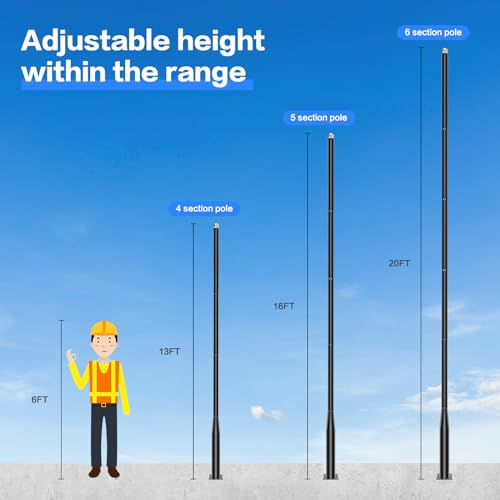 CEDIO Solar Street Lights Pole 13ft Tall, Street Light Installation Pole, Outdoor Street Lamp Post with Base, Solar Street Light Pole Accessory for Backyard, Street, Patio, Exterior House (13FT) by CEDIO - Image 6