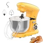 Advwin Stand Mixer, 8-Speed Kitchen Mixer with LED Display, 6L Large Capacity Chef Machine, Tilt-Head Electric Food Mixer with Whisk, Dough Hook & Beater, Orange Kitchen Appliances