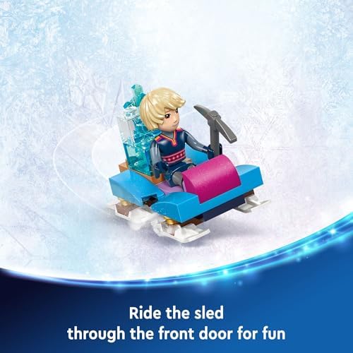 LEGO 디즈니 겨울왕국 엘사의 얼음 궁전 조립 세트, 안나와 엘사 미니 인형 피규어가 있는 공주 성, 만 6세 이상 소녀, 남아 및 영화 팬을 위한 디즈니 프린세스 장난감 선물 아이디어, 43244 — 사진 6