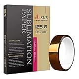 A-SUB Sublimation Paper 125g 110 Sheets with 1 Roll Heat Resistant Tape 1 Inch, Sublimation Set for DIY Crafts, for Heat Press Transfer