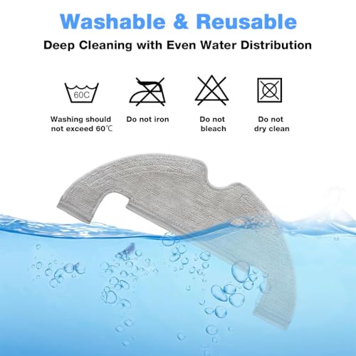Image of HASTHIP 2Pcs Mop Pads Replacement Parts for Dreame D10 Plus / D10 Plus Gen Vacuum Cleaner, Microfiber Mop Cloths Set Accessories Kit Repair Spare Replace Attachments-Cleaning Tools