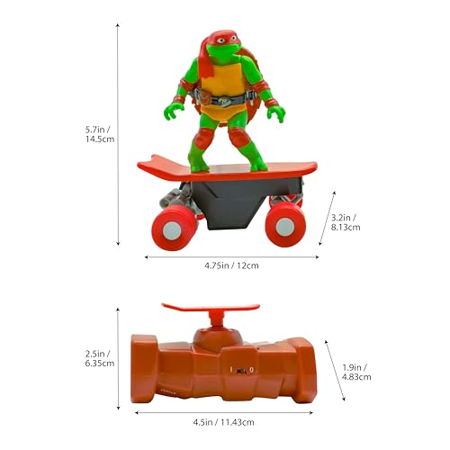 Teenage Mutant Ninja Turtles Toy, Raphael Half Pipe RC Skate Vehicle with Tricks, 2.4 GHz Remote Control TMNT Ninja Turtle Toy, Mutant Mayhem, Ages 5+