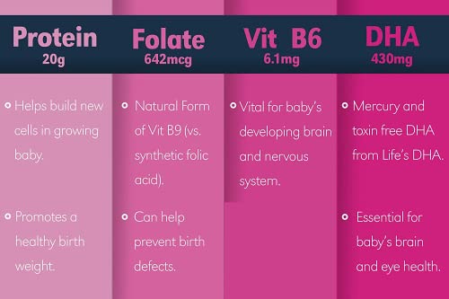 Image of Baby Booster Pregnancy Protein Powder Vitamin Supplement Shake - OB /GYN Approved Prenatal & Postnatal Lactation Use - Morning Sickness Relief with Vegan DHA and Methyl Folate - Creamy Strawberry, 1 lb