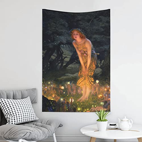 Beautiful Midsummer Eve And Many Fairy In Night Tapestry As Wall Art And Home Decor For Bedroom, Living Room Wall Hanging For Room 60X40 #TOP5