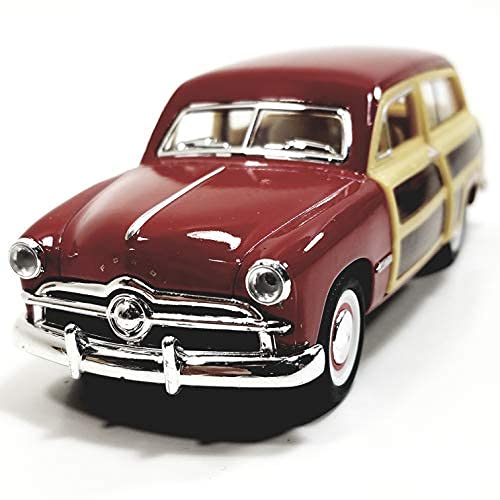Kinsmart Ford Woody Wagon 1949 Candy Apple Red Hard Top 1/40 O Scale Diecast Car