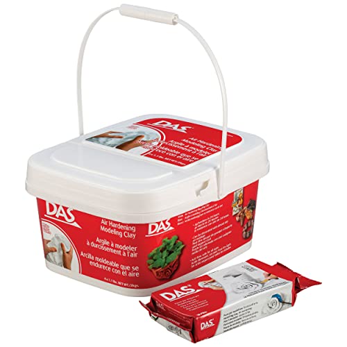 Image of Prang DAS Air Hardening Modeling Clay, Resealable Tub, Set of 4 Clay Blocks, 1.1 Pounds Each, White (00384)