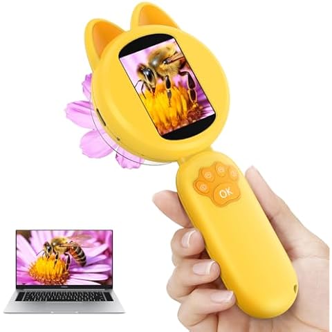 Portable Digital Microscope Pocket for Kids: 240X Handheld Microscope with 2'' Screen - Christmas Birthday Gift for Boys Girls 3-12 Ages Cover