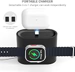 7 in 1 Charging Station for iPhone, Alarm Clock, Night Light, Wireless Charger for iPhone 16 15 14 13 12 11 X Pro Max & Apple Watch - Charging Stand Dock for AirPods