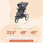 Baby Trend Journey Jogging Stroller, Stellar Grey - Image 3