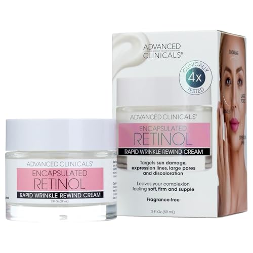 Advanced Clinicals Retinol Cream Face Moisturizer | Encapsulated Retinol Lotion For Face With Ferulic Acid + Vitamin E To Soften Appearance Of Crepey Skin & Look of Fine Lines & Wrinkles, 2.5 Fl Oz
