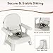 BBsecure Booster Seat for Kitchen Chair, 3-in-1 Foldable & Portable Booster Seat with Tray, Extra Dishwasher-Safe Tray, Safety Straps for 6–18M (Up to 30 lbs), for Dining Table, Travel & Camping, Gray