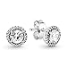 Pandora Jewelry Round Sparkle Stud Clear Cubic Zirconia Earrings in Sterling Silver