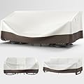 Belord Waterproof Outdoor Furniture Cover - 600D High Density Oxford Fabric Patio Furniture Covers with Windproof Buckle Straps, Beige Patio Table Chairs Sofa Cover up to 83L x 34W x 28H Inches
