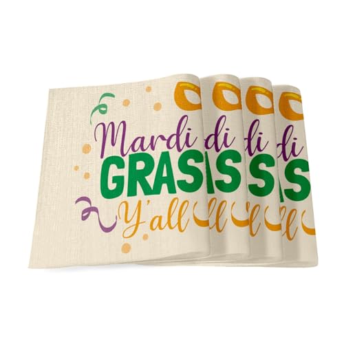 Sets de table en lin Carnaval New Orleans pour grands repas conviviaux - 2