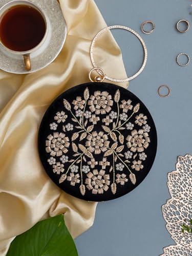 Image of THE TAN CLAN Shalimar Hand Embroidered Clutches for women Purses Luxury Evening Handbags for ladies